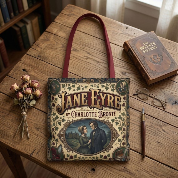 Jane Eyre Tote Bag Vintage Victorian Book Cover Art Charlotte Brontë Literary Gift Gothic Romance Aesthetic Classic Literature Cotton Bag