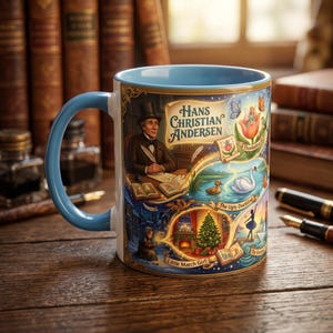 Taza de Hans Christian Andersen: Colección de arte icónica de cuentos de hadas con La Sirenita, La Reina de las Nieves y más cuentos fantásticos. imagen 1