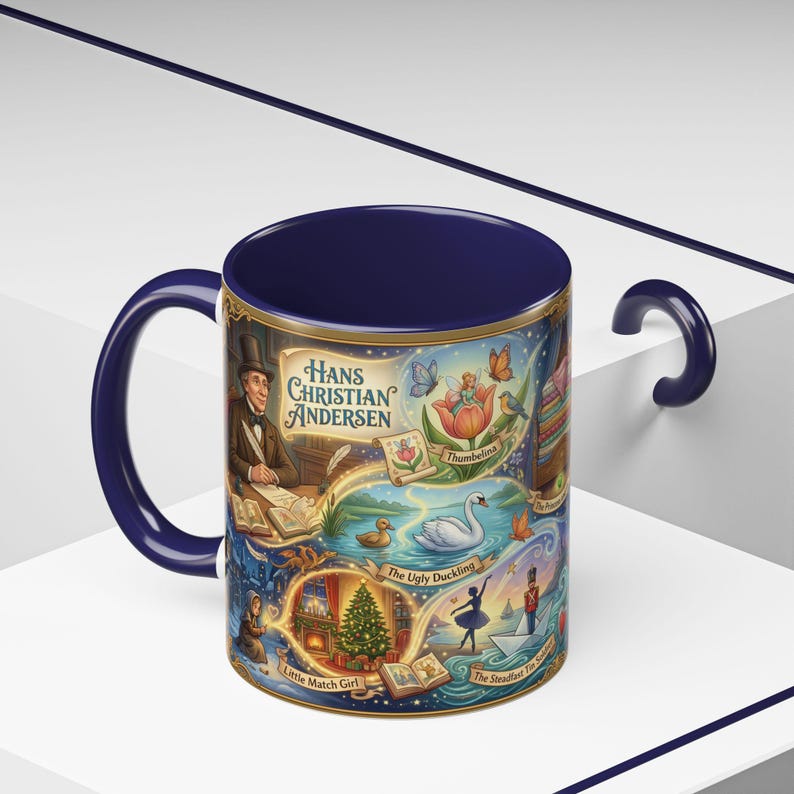 Taza de Hans Christian Andersen: Colección de arte icónica de cuentos de hadas con La Sirenita, La Reina de las Nieves y más cuentos fantásticos. imagen 4