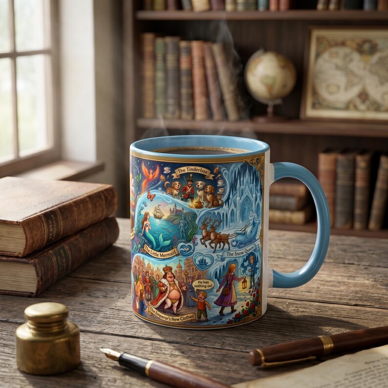 Taza de Hans Christian Andersen: Colección de arte icónica de cuentos de hadas con La Sirenita, La Reina de las Nieves y más cuentos fantásticos. imagen 3