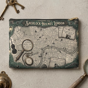 sherlock holmes tobacco pouch Crimes and Punishments: Black Peter - Puzzle Secure zipper closure Pipe Pouch Black