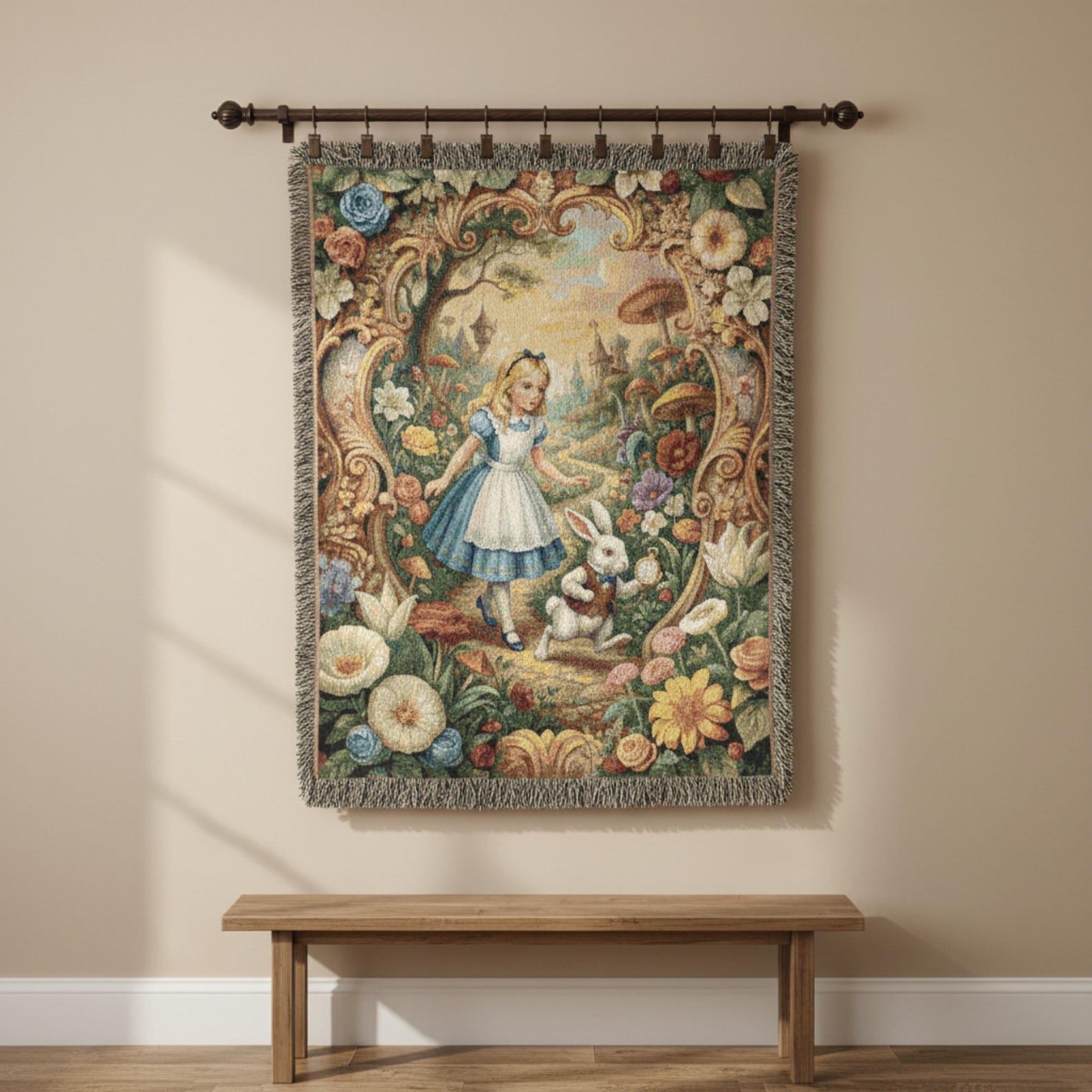 Vintage Alice in Wonderland Blanket