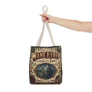 Jane Eyre Tote Bag Vintage Victorian Book Cover Art Charlotte Brontë Literary Gift Gothic Romance Aesthetic Classic Literature Cotton Bag image 5