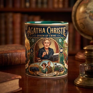 Miss Jane Marple Agatha Christie Kaffemugg | Vintage litterär bokälskare present | Klassisk mysterieläsarmugg | Detektivroman fan present