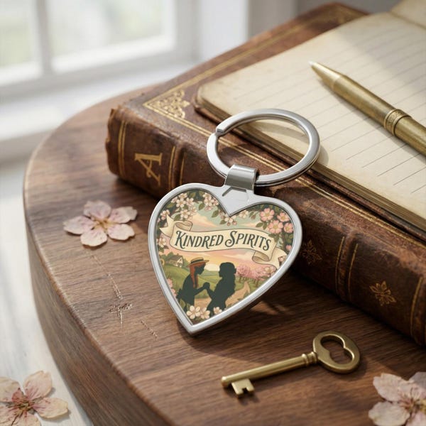Anne of Green Gables Heart Keychain, Kindred Spirits Gift, Literary Art Treasure, Bookish Keyring, LM Montgomery Fan, Cottagecore Aesthetic