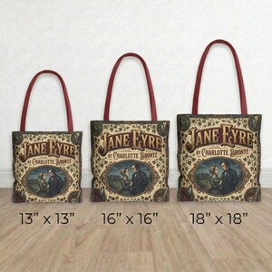 Jane Eyre Tote Bag Vintage Victorian Book Cover Art Charlotte Brontë Literary Gift Gothic Romance Aesthetic Classic Literature Cotton Bag image 3