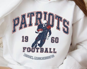 Vintage New England Patriots Sweatshirt, Retro The Pats Crewneck Pullover, Unisex NFL Fan Gift, Gameday Football Apparel
