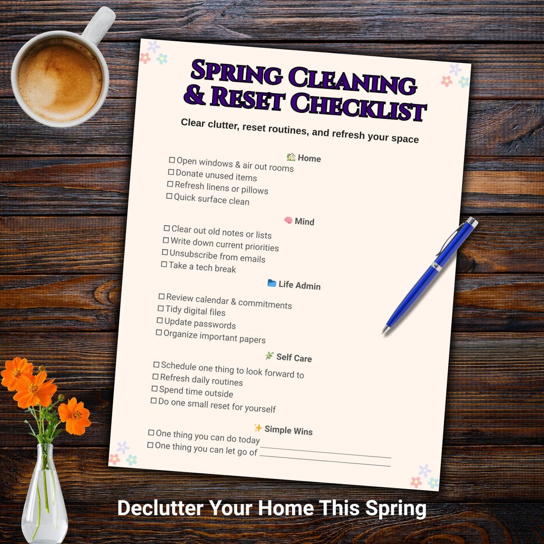 Spring Cleaning Checklist Printable | House Cleaning Planner ...