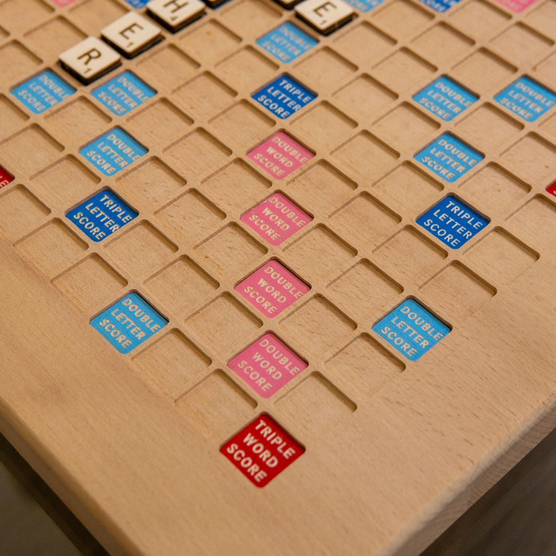 Wooden Word Game Board: Rustic Rotating Scrabble - Etsy