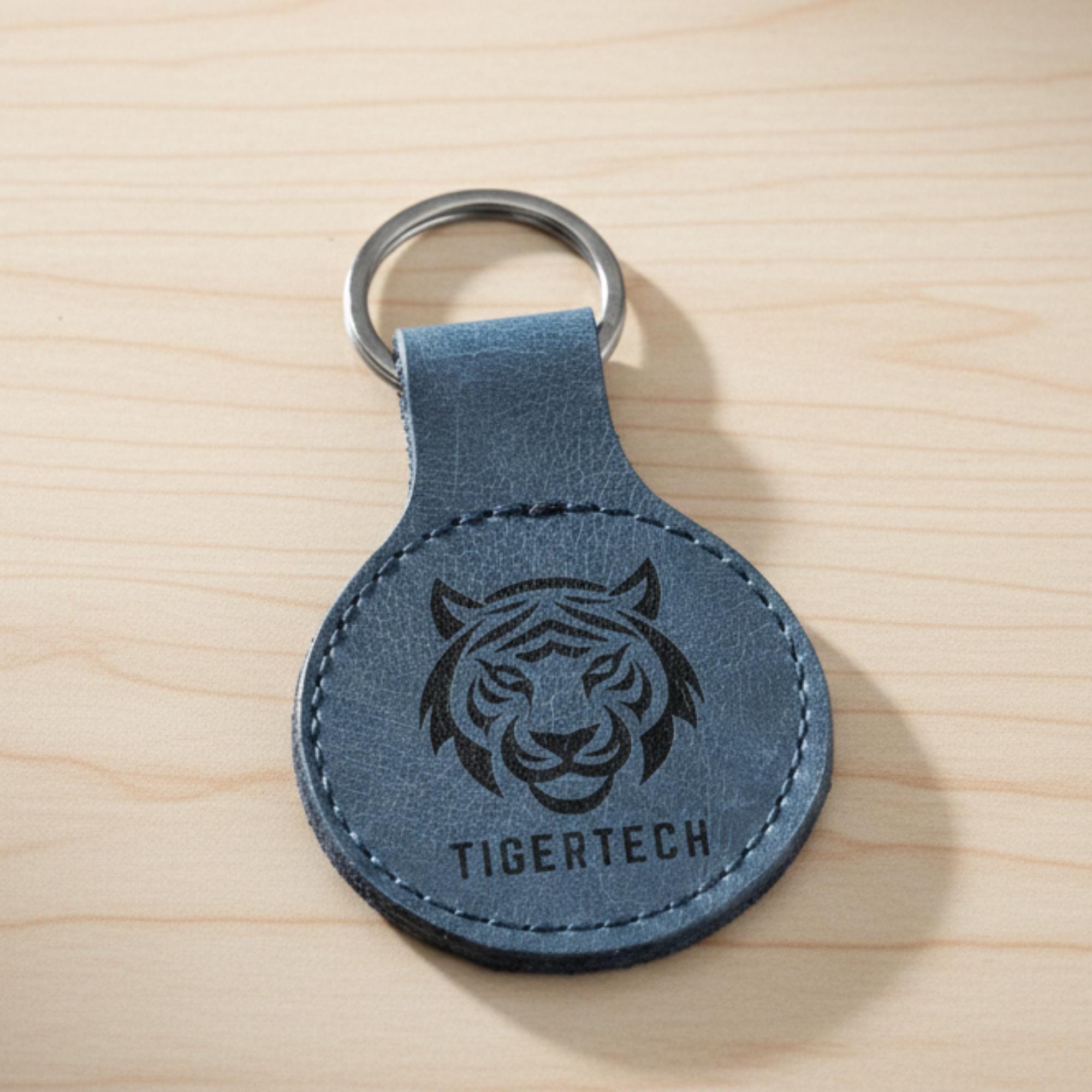 Engraved Leather Keychain - Custom Business Logo, Bulk Gifts for Client ...