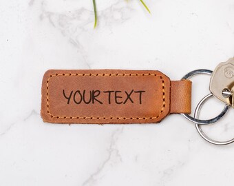 Bulk Corporate Gifts, Personalized Leather Keychain, Custom Logo Engraving
