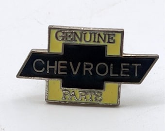 Spilla da bavero smaltata a forma di papillon, originale Chevrolet, nera e gialla, stile vintage, 2,5 cm.