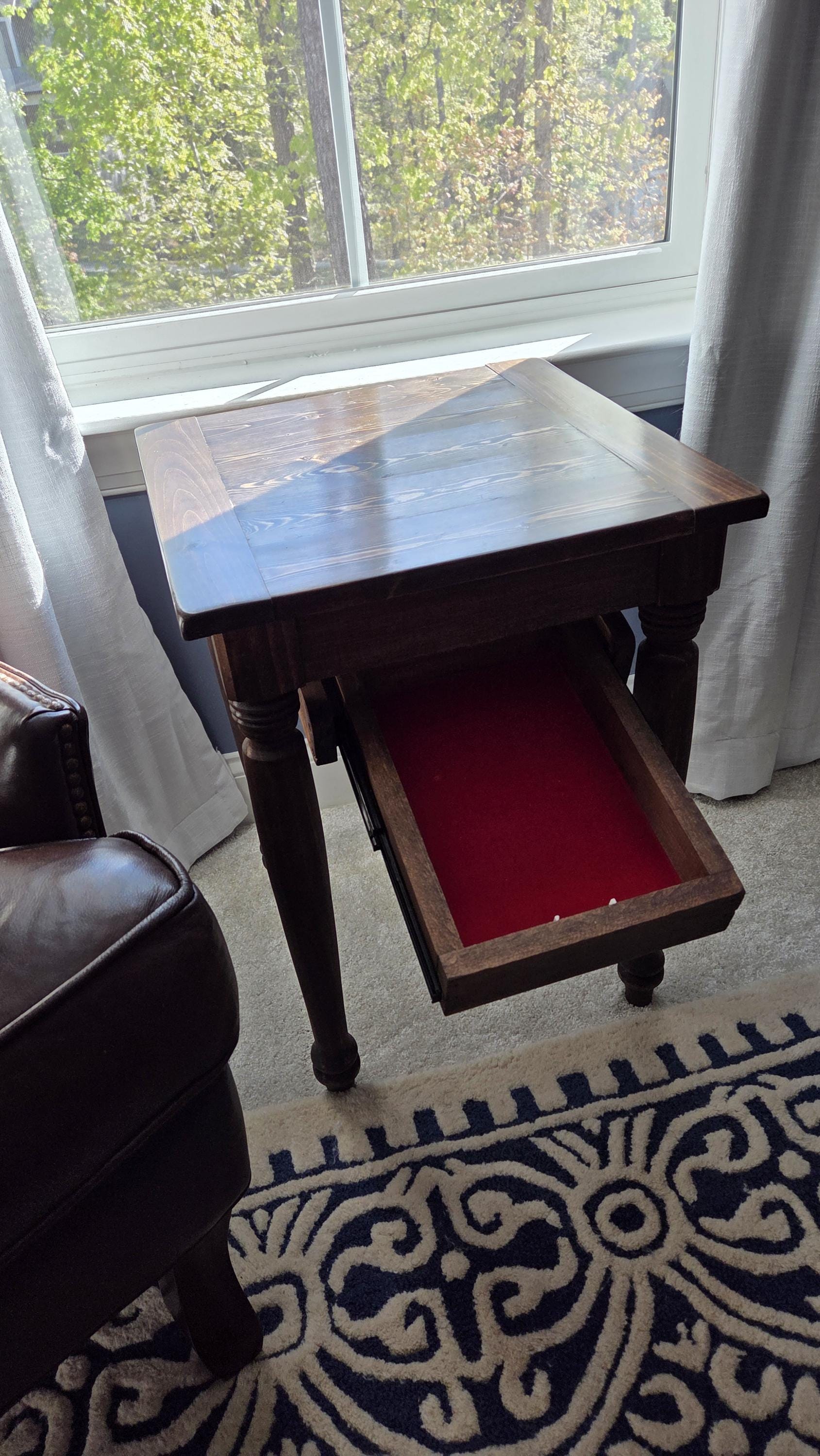 Secret Table Hidden Compartment End Table | Secret Storage Furniture | Handmade Side ...