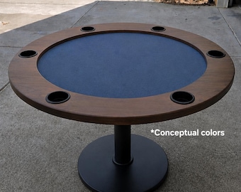 Mesa de póker personalizada para sala de juegos / Mesa de cartas redonda moderna con portavasos