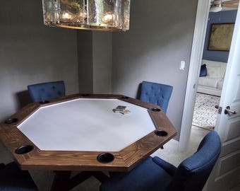 Mesa de póker octogonal / Mesa de juegos LED, Mahjong, Muebles a medida