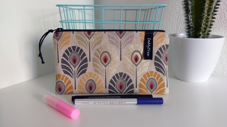notions purse Pencil case zipper pouch gold foil etui pennenzakje zipper bag