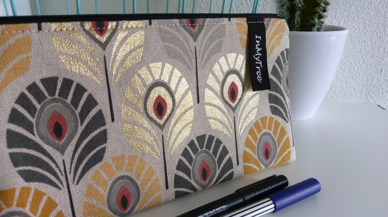 notions purse Pencil case zipper pouch gold foil etui pennenzakje zipper bag