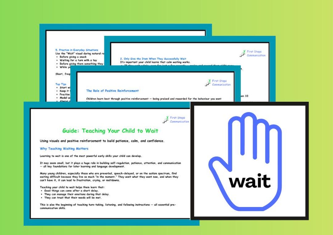 Printable WAIT Visual | Digital Download for Pre-verbal, Speech-delayed ...