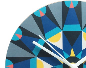 Galaxy clock - Grey & blue