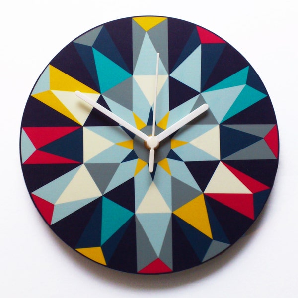 Kaleido - clock in Dark Multi colours