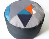 SALE Pi geometric patchwork pouffe.