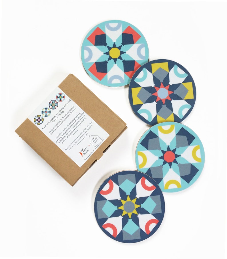 Geometric patterned 'Croft' coasters image 1