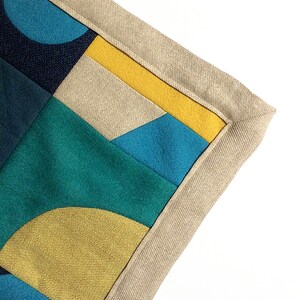 Geometric patchwork 'ShapeStudy' wallhanging greens & yellow image 5