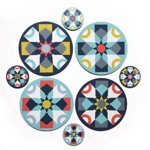 Geometric patterned 'Croft' coasters image 5