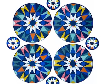 LARGE round 'Circus' geometric table mats