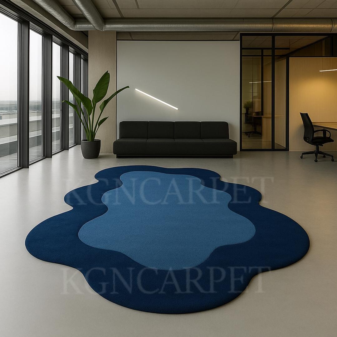 Cloud Shape Rug Modern Abstract Blue Cloud Shape Rug – Hand-tufted Blob Area Rug ...