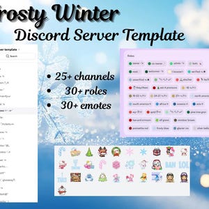 Frosty Winter Themed Discord Server Template | Aesthetic Server Layout | Ready-To-Use Template with Roles, Channels & Emotes