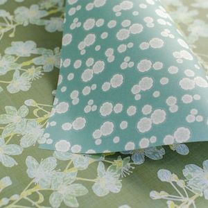 Cherry Blossom gift wrap - sage & blue