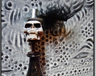 Baron Samedi, Day of The Dead Accessory, Steampunk Décor, Skull Designed with Dr Kananga in Mind, Day of the Dead Skull Figure, Steampunk