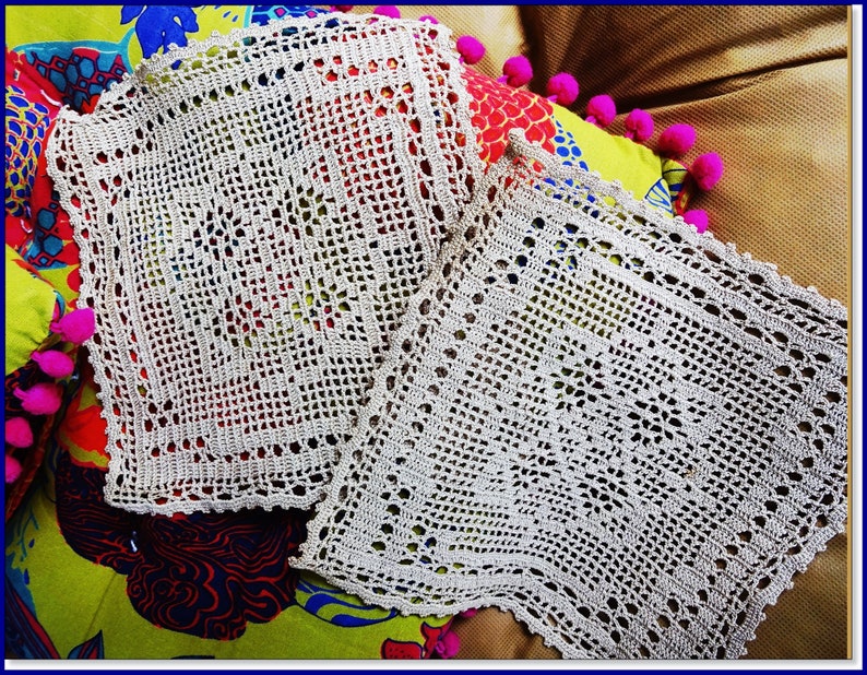 Hand Crocheted Table Protectors, 6 Mercer Hand Made Ecru Doilies,Latte Toned Tray Covers,Mercer Crochet 20grammes Thread image 5