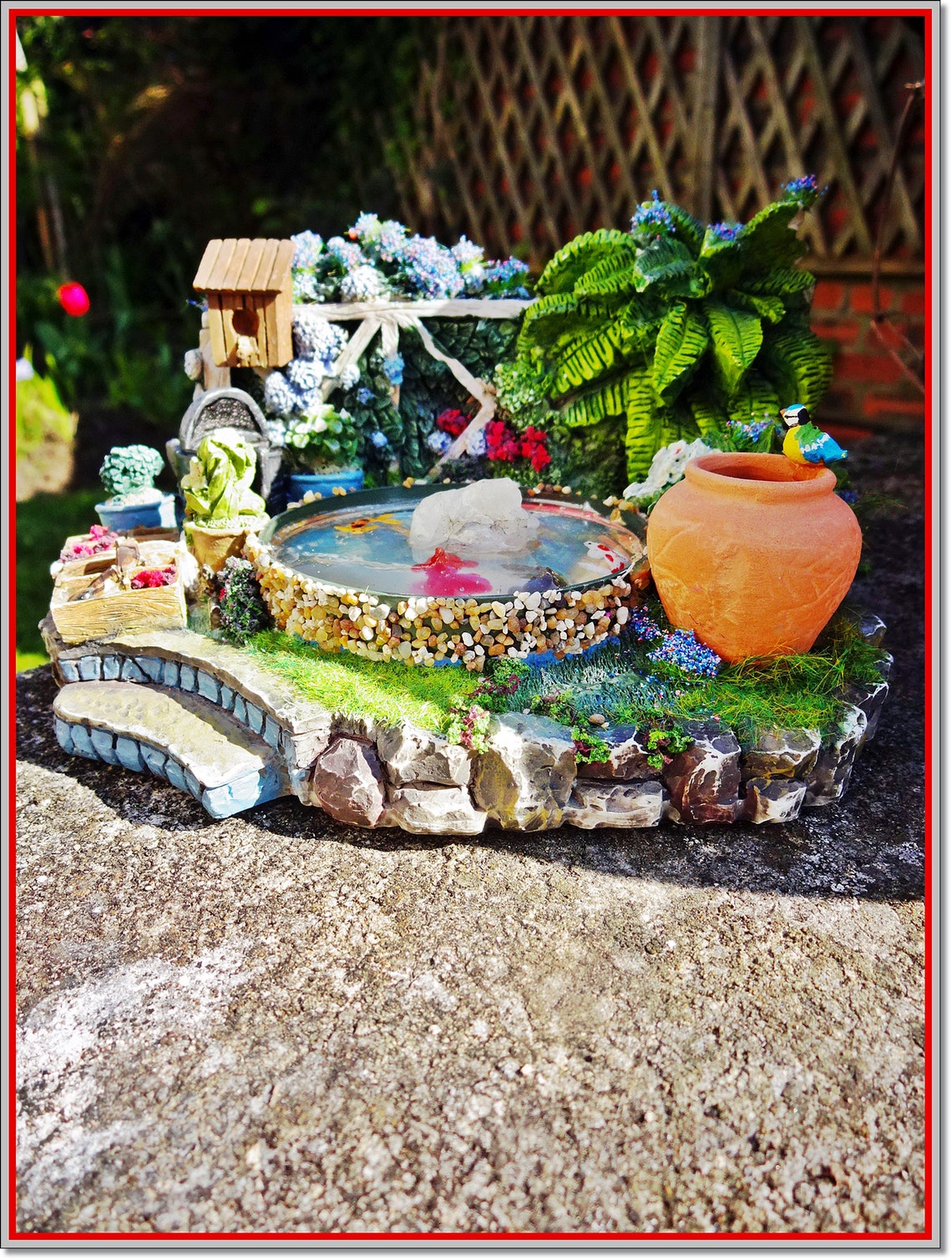 Dolls House Garden Pond Miniature Reconstructed Dolls House Etsy