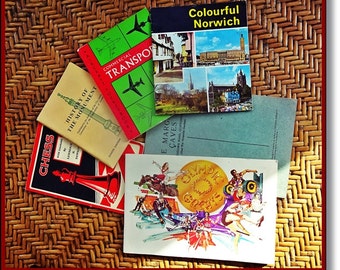 Vintage Books, Book Bundle, Olympics, Old English Books, Chess Book, Mixed Mdia Supplies, Assemblage Ephemera, Vintage Ephemera