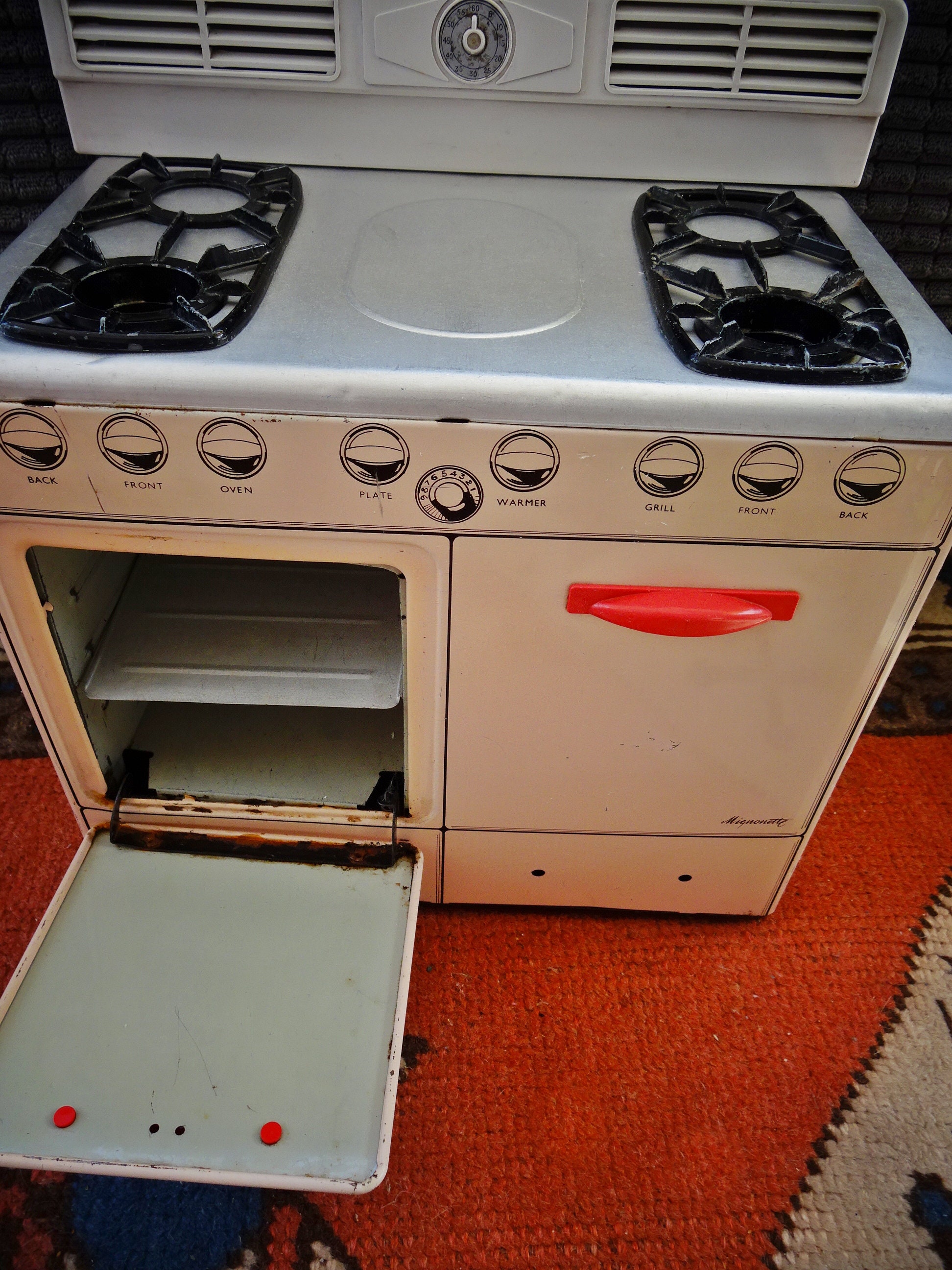Vintage Childs Stove Pretend Play Kitchen Cooker METTOY Etsy