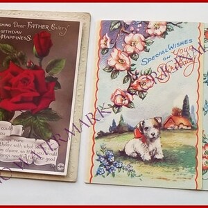 Vintage Greetings Cards Mixed Set of 7 Original Vintage Greetings Cards Set 2 SALE image 2