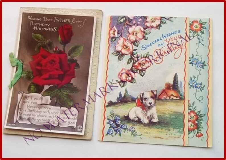 Vintage Greetings Cards Mixed Set of 7 Original Vintage Greetings Cards Set 2 SALE image 2