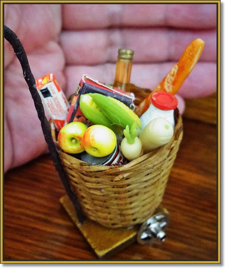 Miniature Food Dolls House Shopping Trolly Miniature Etsy UK