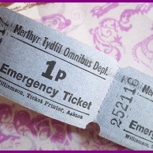 Vintage Tickets : 10 Original One Penny Unused Tickets British Bus tickets