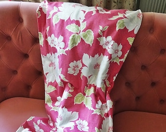 Large Curtains, Laura Ashley Handmade, Huge Pair of Professionally Made (L251xW194cm) Interlined, Vintage Berrington Pink, Pencil Pleat