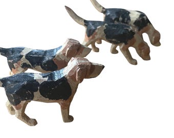 Vintage set med 4 rävhundar, Forest Toys of Brockenhurst av Frank Whittington