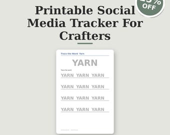Planificador imprimible para redes sociales para artesanos y negocios creativos para planificar el contenido de Instagram y Pinterest. Incluye páginas en formato PDF tamaño carta estadounidense y A4.