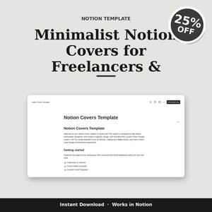 Minimalist Notion Covers for Freelancers & Creators, Aesthetic Notion Banner Template, Custom Workspace Headers