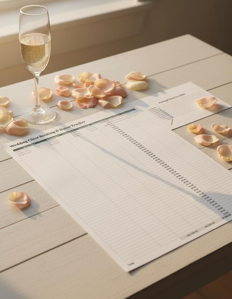 Planificador de clientes para fotógrafos de bodas, hoja de cálculo de Google Sheets para negocios de fotografía, plantilla de contabilidad e ingresos para fotografía. imagen 7