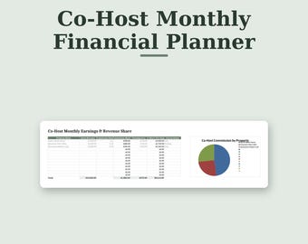Calculadora de pagos para coanfitriones de Airbnb, rastreador de gastos de alquileres a corto plazo, plantilla de Google Sheets y Excel para administradores de propiedades
