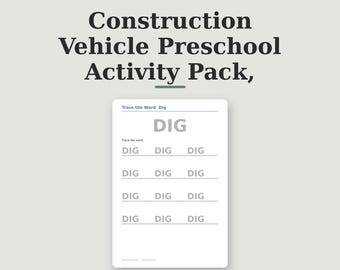 Hojas de trabajo de construcción para preescolar con trazado de camiones y páginas de control del lápiz para niños pequeños para practicar el conteo y las matemáticas (PDF imprimible).