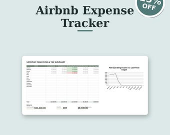 Hoja de cálculo de Google para el seguimiento de gastos de Airbnb / Hoja de cálculo para la contabilidad de alquileres a corto plazo / Registro de impuestos de la vivienda vacacional y flujo de caja de la propiedad de alquiler
