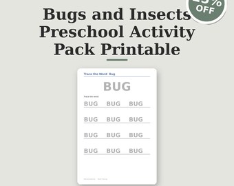 Fichas de trabajo sobre insectos para preescolar con actividades imprimibles de trazado y conteo de insectos para matemáticas de niños pequeños y currículo preescolar para educación en el hogar (PDF).